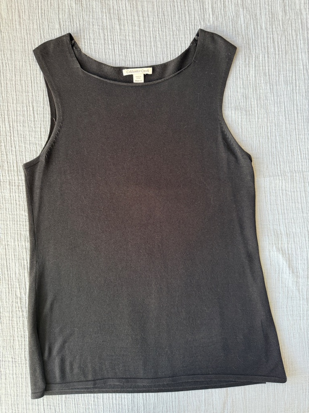 Coldwater Creek Black Sleeveless Knit Shell Tank-EUC